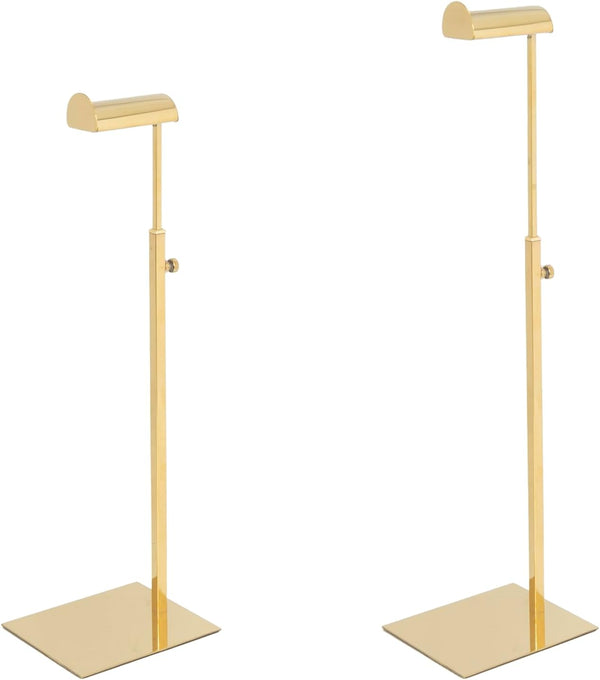 Handbag Display Stand - 2 Pack Stainless Steel Purse Hanging Hook Stands, Adjustable Height Table Ornament for Boutique