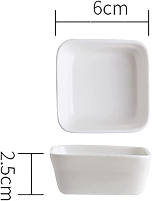 Square-Shaped Multipurpose Ceramic Sauce Dish Seasoning Dishes Sushi Dipping Bowl Appetizer Plates Serving Dish Saucers Bowl-Square-4 PCS by SOCOSY