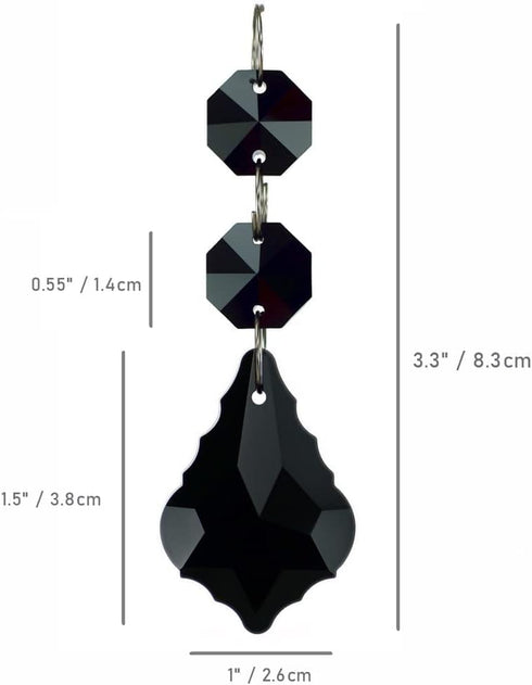 20pcs 38mm Crystal Maple Leaf Chandelier Prisms Replacement Pendant Connected Glass Octagon Beads Chain for Wedding