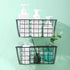MaraFansie Hanging Kitchen Baskets, Over the Cabinet Door Organizer, No Drilling Adhesive Basket, 2 Pack, Black