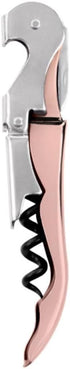 True Brands TrueTap Double Hinged Waiters Corkscrew, Stainless Steel Wine Key with Foil Cutter, Copper