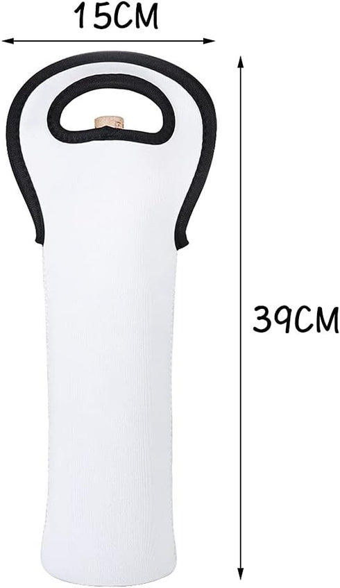 Sublimation Blanks Insulated Wine Bag, Portable Neoprene Wine Tote Holders, 2 Pack for Wine/Beer/Cans/Water