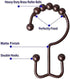 Shower Curtain Hooks Rings for Bathroom, 12PCS Stainless Steel Metal Rust Resistant Double Curtain Hooks (Bronze)