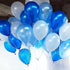 Silver Confetti Balloons 12" Lalex Blue SET 40 - Free Ribbon + Blow Helper for Toddler Boy Party