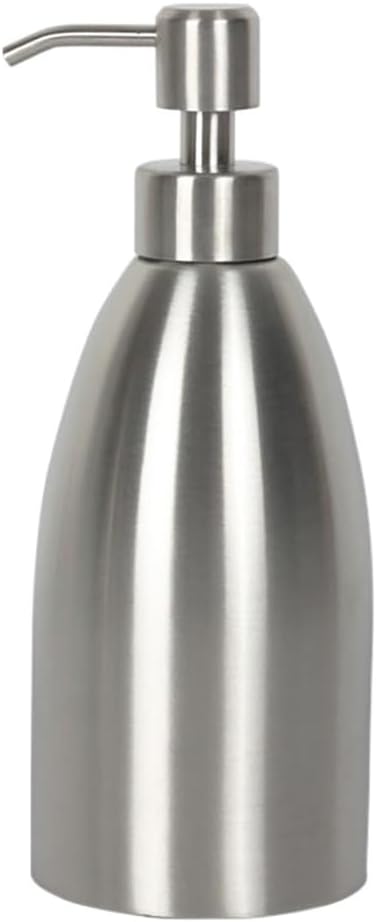 304 Stainless Steel Soap Dispenser 16oz Rust-Proof Liquid Pump Bottle for Kitchen or Bathroom Countertop