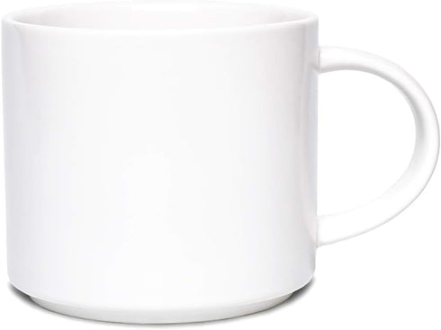 Bosmarlin Matte Ceramic Coffee Mug - 13 oz for Office and Home, Dishwasher and Microwave Safe (White, 1)