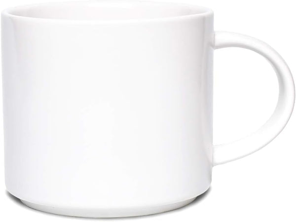 Bosmarlin Matte Ceramic Coffee Mug - 13 oz for Office and Home, Dishwasher and Microwave Safe (White, 1)