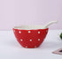 Mushroom Small Soup Bowl, Safety Matt Ceramics 4.3'' Rice Bowls, Cute Mushroom Spoon for Noodles & Salad