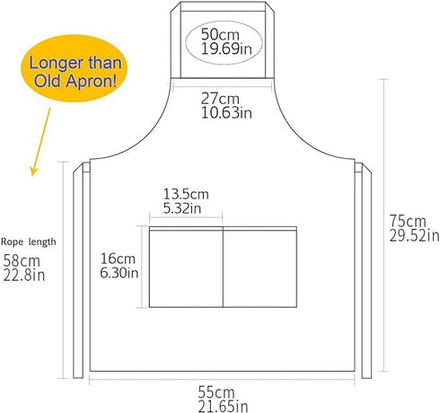 TRENDBOX Bib Apron Adult Women Unisex Comfortable with Front Pocket Washable For Cooking Baking Kitchen Restaurant