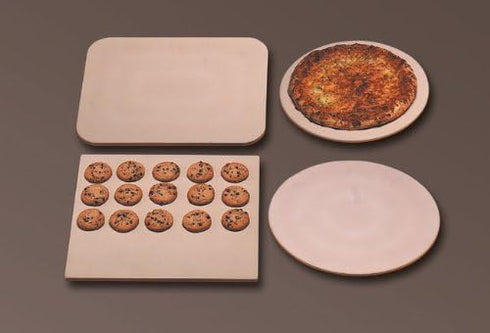 American Metalcraft Ceramic Pizza Stone, 15" L x 12" W x 3 8" H, Cream