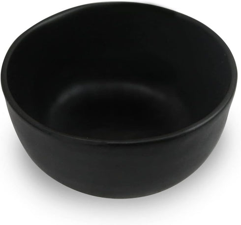 roro Hand-Molded Ceramic Stoneware Condiment Bowls, Matte Black Set of 4, 3 oz Each, Microwave and Dishwasher Safe
