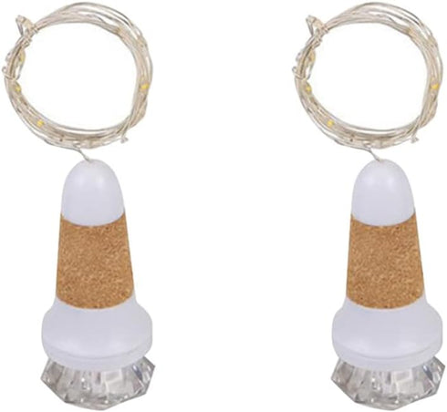 2PCS Uonlytech Wine Bottle Cork Lights with String Lights, USB Rechargeable Bottle Lights Flash Diamond Light Fairy