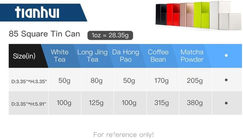 Colorful Square Tin Can Storage Container - Empty Cube Steel Box for Treats, Gifts, and Crafts (Black, 1-Small 1-Large)
