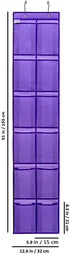 Hanging Storage Organizer Over the Door Shoes with 12 Large Fabric Pockets for Closet Shoe Holder (PURPLE)