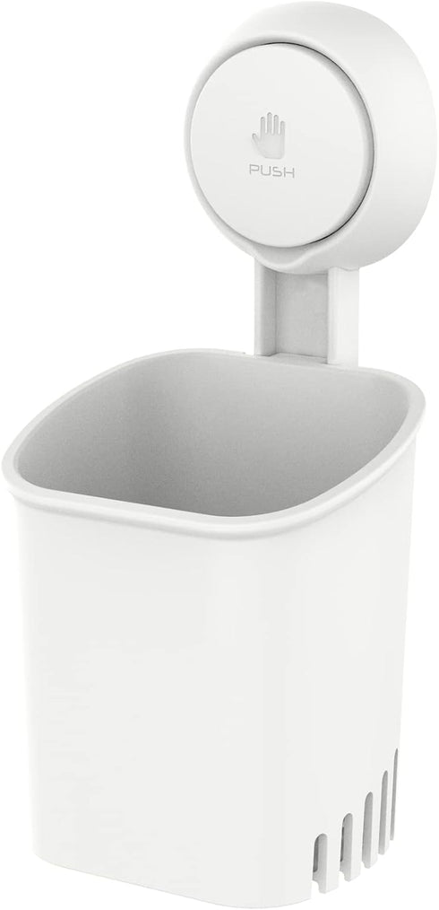 TAILI Suction Toothbrush Holder for Shower Wall - No Nail, No Glue, Strong Suction Cup, White