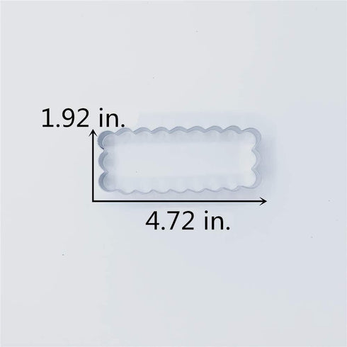 LILIAO Scalloped Edge Rectangle Cookie Cutter, 4.7 x 1.9 Inch Stainless Steel