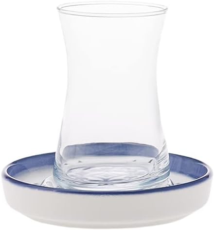 Set 12, 6 Set, 160ML KARACA Turkish Tea Glasses of Tea Cups with Saucers for People, Traditional Turkish Tea Clear