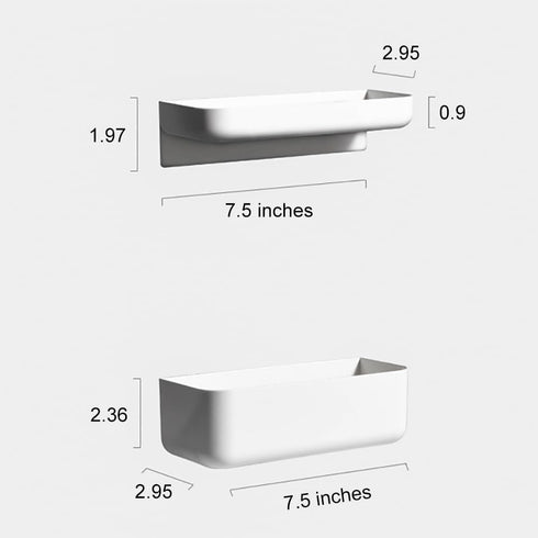 2 Styles Adhesive Plastic Floating Shelves Stick on Wall Mounted Shower Organizer Caddy for Bathroom Kitchen Cabinet