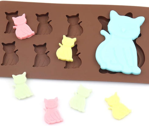 Cat Cake Mold, Silicone 3D Kitten Biscuits Fondant Handmade Bakeware Tools, Resin Clay Chocolate