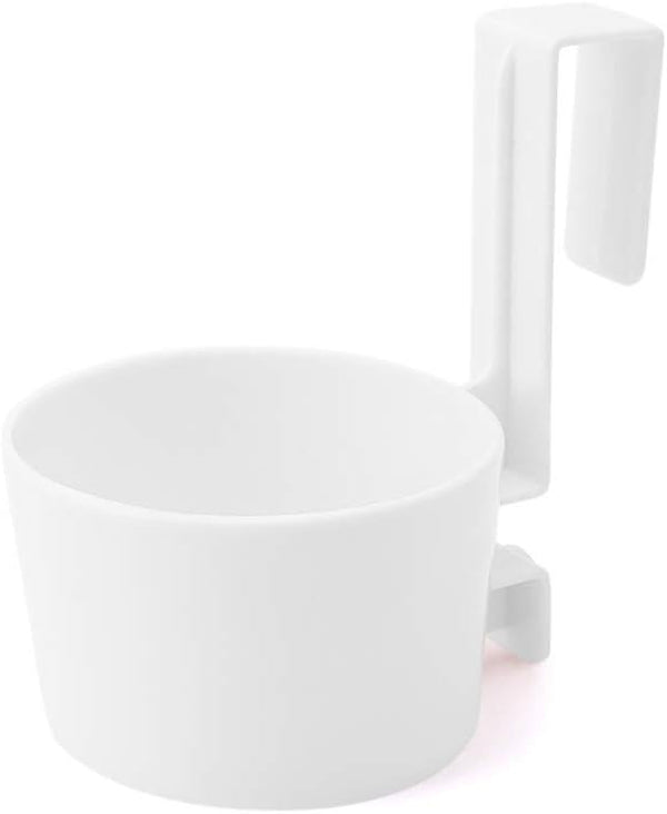 Over-The-Cabinet Hair Dryer Rack, Hair Dryer Holder Holster for Master, Guest, Kid's Bathroom, Vanity - White, 5.4" x