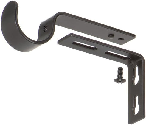 Ivilon Adjustable Brackets for Curtain Rods, Set of 2 for 1 or 1 1/8 Inch Rods, Antique Black