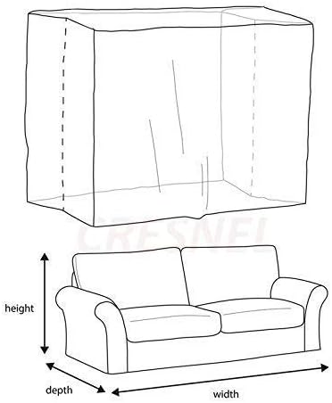 STARTWO Heavy Duty Plastic Couch Cover Bag, Water Resistant Clear Sofa Slipover for Moving and Long Term Storage