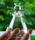 Brccee AC Angel Hanging Glass Flower Vase, Hydroponic Plant Flower Vase for Office (S)