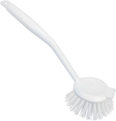 Lola Products Dish Brush w/Scraper, Durable Fiber Non-Scratch Bristles, 1 Pack for Caked-on Messes