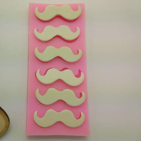 Cute 6 Cavities Funny DIY 3D Mustache Beard Silicone Mold for Fondant, Chocolate, Candy, Cake Decor
