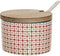 Bloomingville Ceramic Sugar Bowl with Bamboo Lid/Spoon Carla, 4'' Dia, 2.75'' H, Red Stoneware, 8.75 fl oz