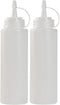 CHILDHOOD 8 oz Squeeze Squirt Condiment Bottles with Cap - Transparent Plastic