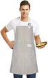 Lofekea Adjustable Bib Aprons, 2 Pack with 2 Pockets, Cotton Linen Cooking Chef Apron for Women and Men