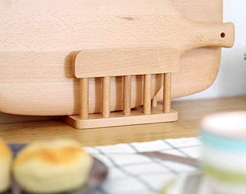 Beech Wooden Dual Cutting Board Rack - Chopping Board Organizer Stand Holder for Kitchen