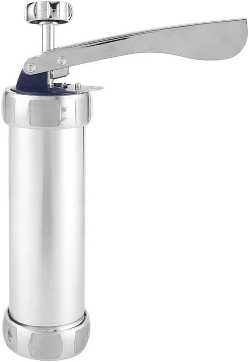 Cookies Press Maker Kit, Silver Aluminum Alloy + ABS Cookies Press with 20 Cookies and 4 Nozzles