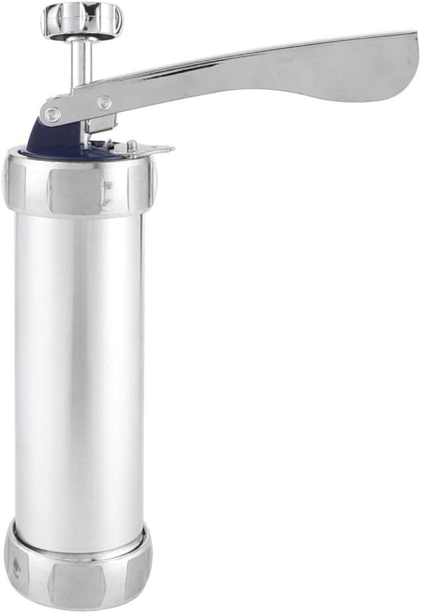 Cookies Press Maker Kit, Silver Aluminum Alloy + ABS Cookies Press with 20 Cookies and 4 Nozzles
