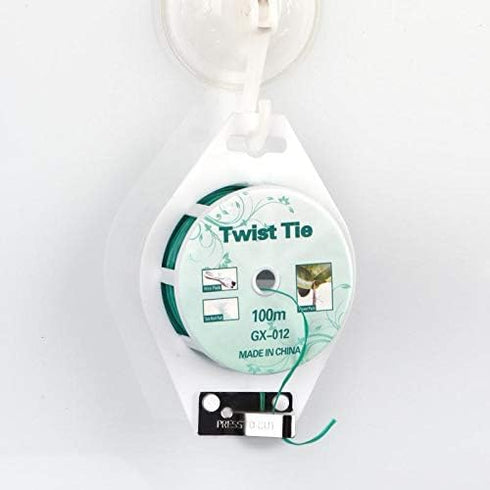 YDSL 328ft (100m) Twist Ties, Green Garden Plant Ties with Cutter for Gardening and Office Organization