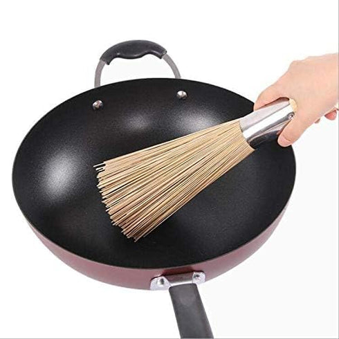 Melostu 2 Pack Cleaning Whisk Traditional Natural Bamboo Wok Brushes Dishwashing Kitchen Tools Traditional Natural