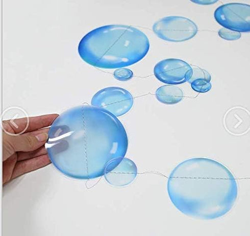 Decor365 Under The Sea Party Decorations - Blue Bubble Garlands for Little Mermaid Birthday, Underwater Backdrop