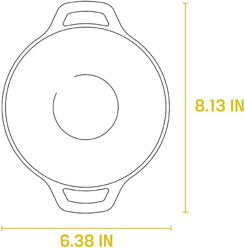 Lodge Pre-Seasoned Cast Iron Mini Wok, Dual Assist Handle, 6.25 Inch for Oven, Stove, or Grill