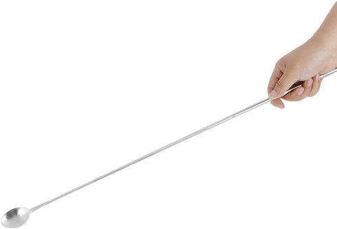 24 Inches Stainless Steel Mixing Spoon, Long Telescopic Stirring Spoon for Barbecue Tableware Supplies