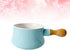 Cabilock Non-Stick Ceramic Mini Saucepan, Wooden Handle, 380ML Butter Warmer Frying Pan for Soup