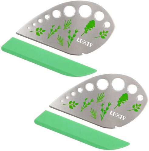 Herb Stripper 9 Holes, Luxiv Stainless Steel Kitchen Tool for LooseLeaf Kale, Chard, Collard Greens, Thyme, Basil,