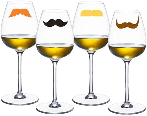 Furimuk 18 Pieces Silicone Drink Markers for Wine Glasses, Beard Lip Shape Charms for Valentine's Day, Christmas Party