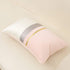 Avigers 12 x 20 Inches Pink White Gold Leather Striped Patchwork Velvet Cushion Case, Luxury Modern Throw Pillow Cover