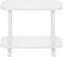2-Tier Furinno Turn-N-Tube Side Table, Oval Sofa End Table with Wheels, Round Corner Night Stand, Bedside Table
