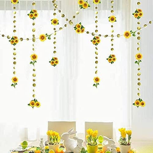 Cheerland Sunflower Party Decoration Garland - Hanging Streamers for Graduation, Baby Shower, Wedding, Indoor/Outdoor