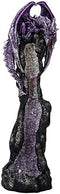 Pacific Giftware Purple Dragon on Geode Rock Gemstone Quartz Stick Incense Burner, Medieval Fantasy, 10.5 Inch H