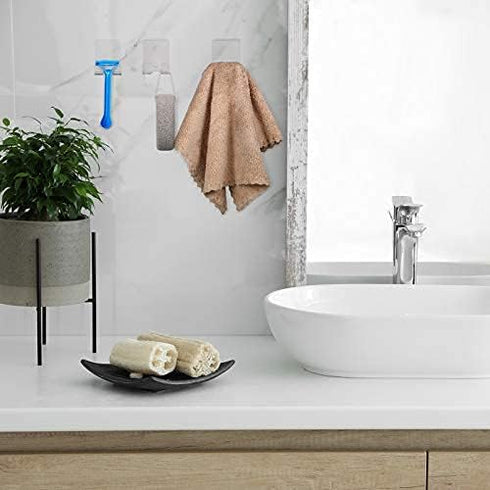 Jetec 8 Pcs Razor Holder for Shower, Self Adhesive Shower Hook for Bathroom Kitchen Utility Organizer