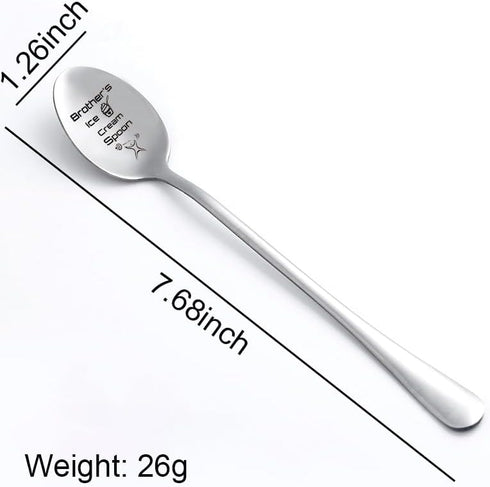 Little Big Brother Gifts for Men Brother Ice Cream Spoon for Brother Birthday Christmas Gifts from Sister Brother Coffee Ice Cream Lovers Gifts for Bonus Brother in Law Gift from Sister in Law