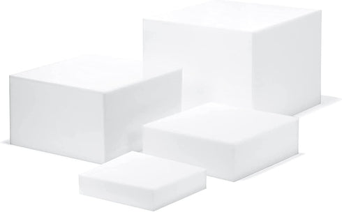 KCGANI White Acrylic Cube Cupcake Dessert Display Stands, 5 Sides Nesting Risers Boxes,